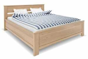 Vysoká dřevěná buková postel s úložným prostorem LAURA
