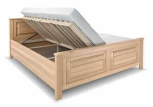 Vysoká dřevěná buková postel s úložným prostorem MARTINA