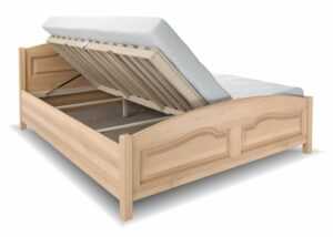 Vysoká dřevěná buková postel s úložným prostorem VANESA