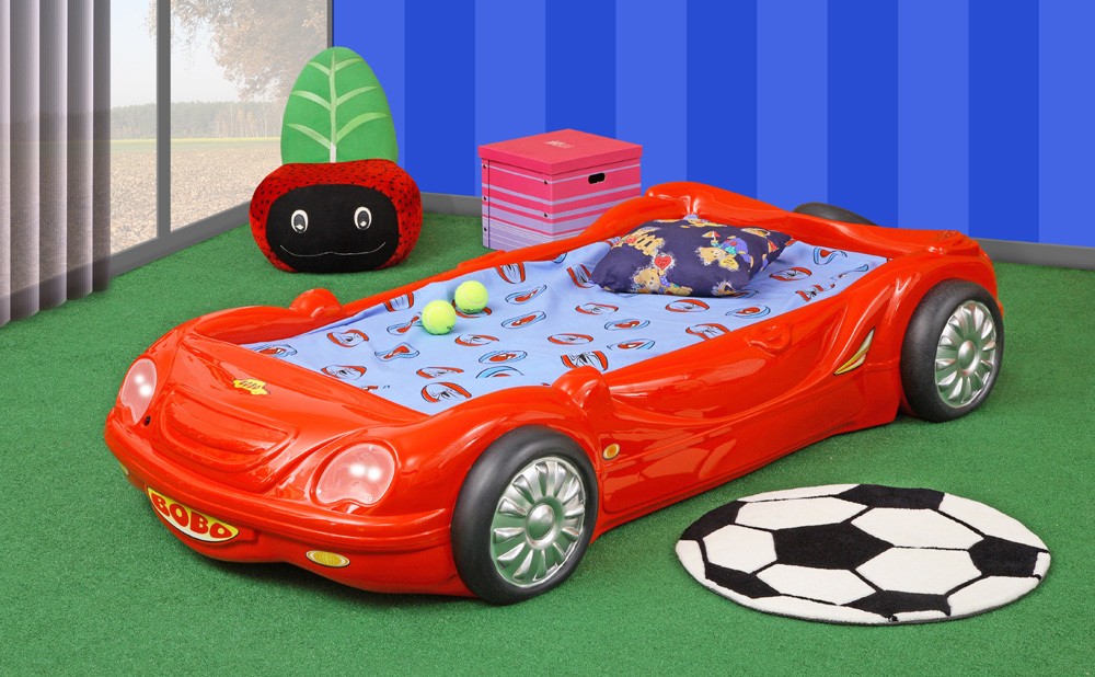 Dětská auto postel BOBO červená