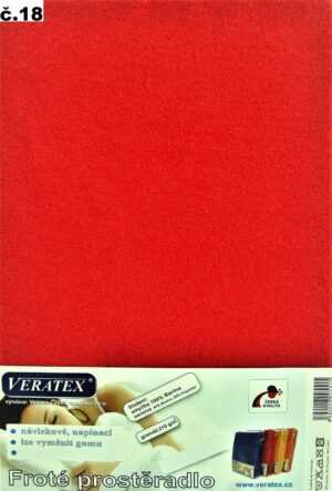 veratex Froté prostěradlo 140x200/20 cm (č.18-červená)