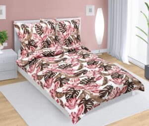 veratex Povlečení krepové monstera růžová 140x200