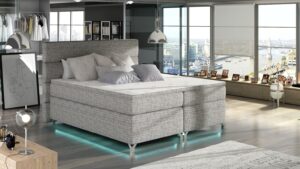 Artelta Manželská postel AMADEO Boxspring s LED osvětlením | 160 x 200 cm Barva: BAO 01 - Berlin 01