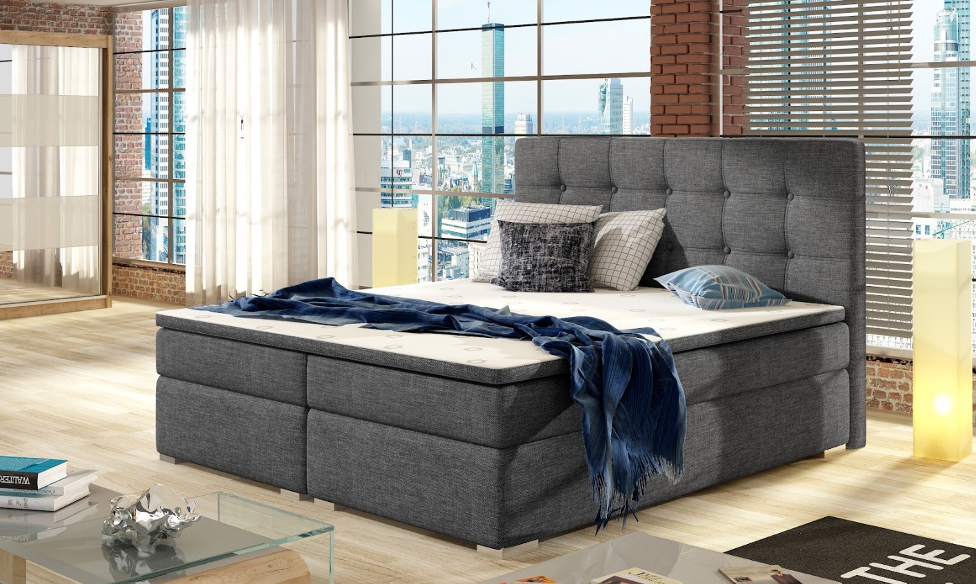 Artelta Manželská postel INEZ Boxspring | 180 x 200 cm Barva: Sawana 05