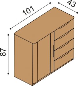 Komoda JELÍNEK FLABO 2DZ4 Materiál: Dub
