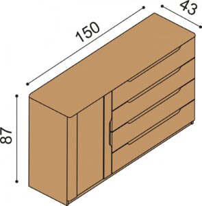 Komoda JELÍNEK FLABO 3DZ4 Materiál: Dub