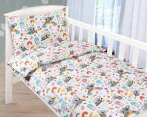 veratex Dětské povlečení bavlna Agáta medvídek koala s duhou 90x135
