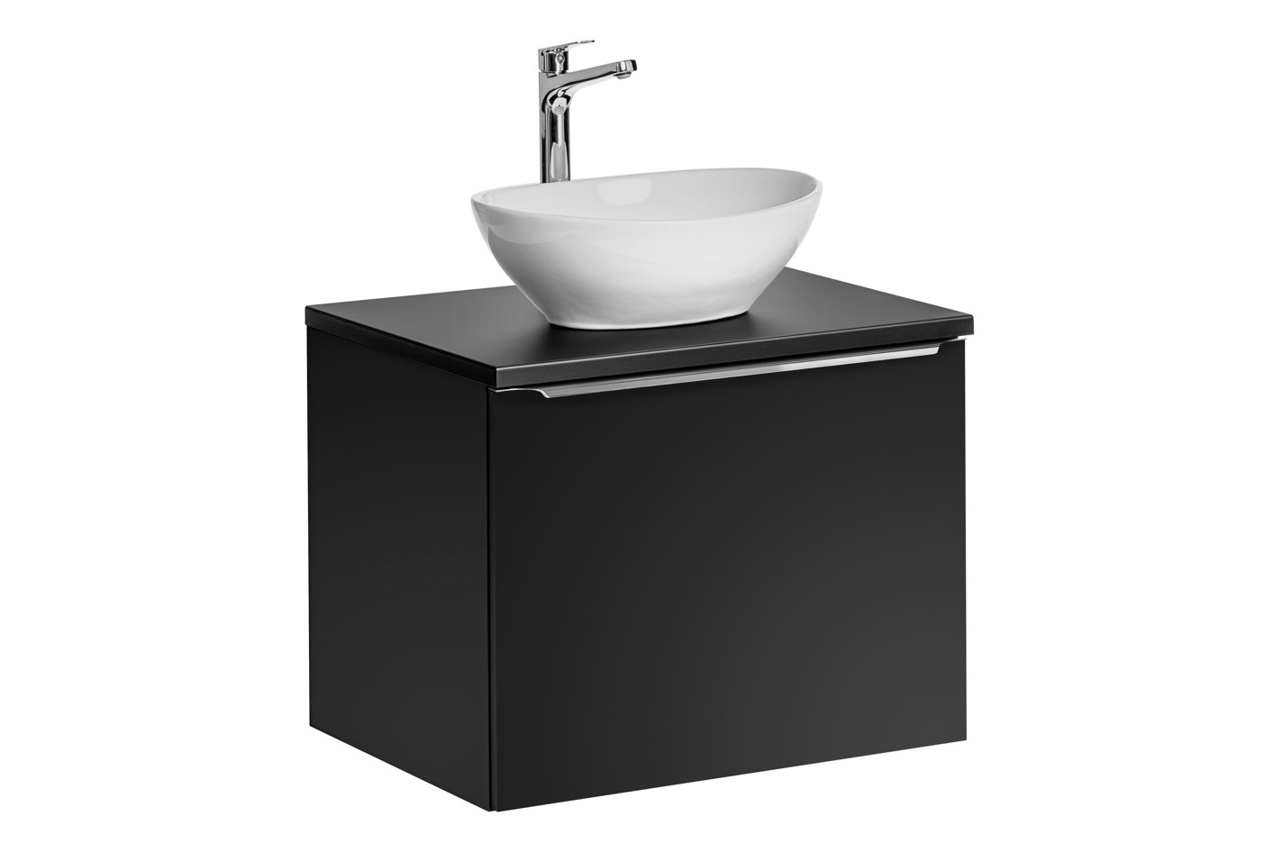 ArtCom Koupelnová skříňka s umyvadlem a deskou SANTA FE Black DU60/2 | 60 cm