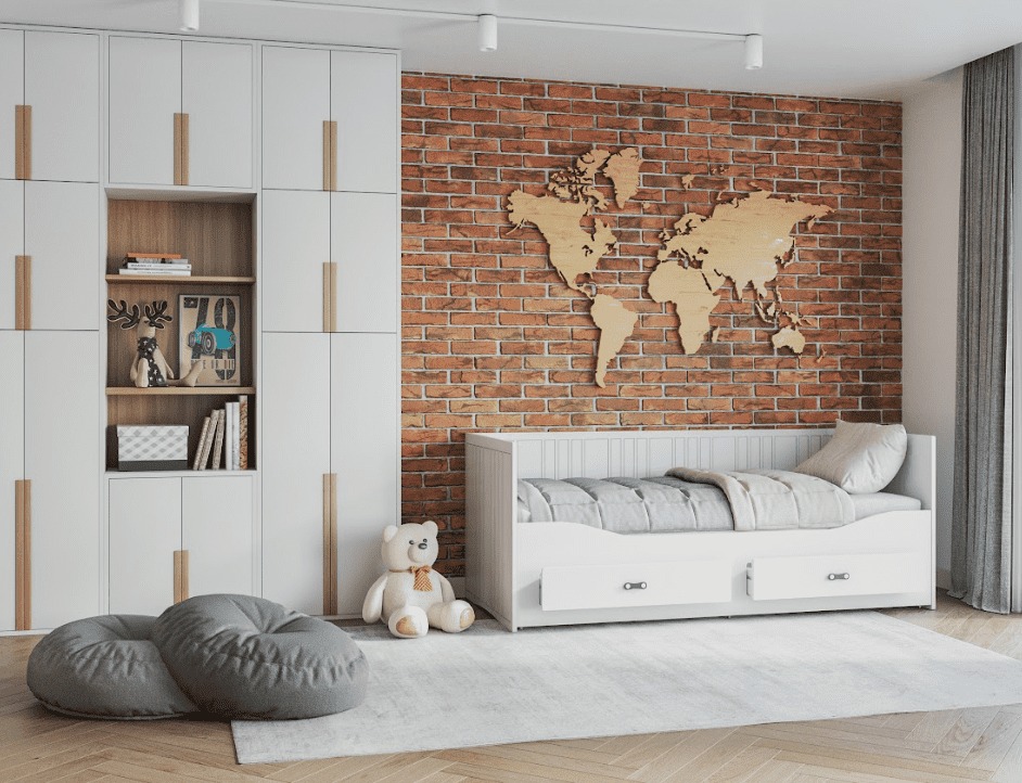 ArtAJ Rozkládací postel EMMELINE s matrací | bílá 80 x 200 cm