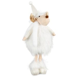 ArtFir Vánoční sob DOLL 119 | bílá/zlatá 19 x 13 x 42 cm