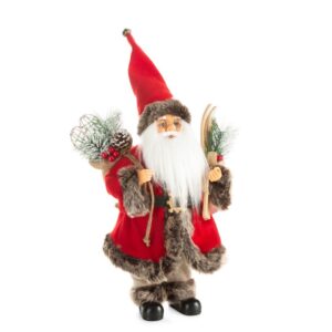 ArtFir Vánoční dekorace SANTA CLAUS 79C | červená/béžová 27 x 12 x 40 cm