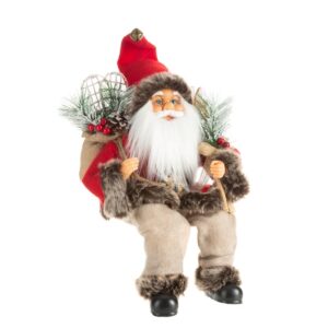 ArtFir Vánoční dekorace SANTA CLAUS 79D | červená/béžová 27 x 16 x 40 cm