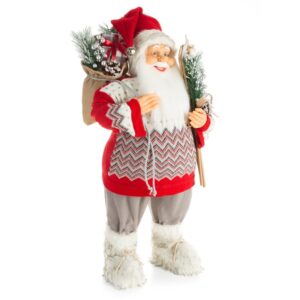 ArtFir Vánoční dekorace SANTA CLAUS 81A | červená/bílá 44 x 26 x 80 cm