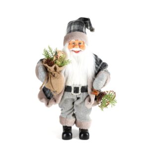 ArtFir Vánoční dekorace SANTA CLAUS 82C | šedá/bílá 27 x 12 x 40 cm