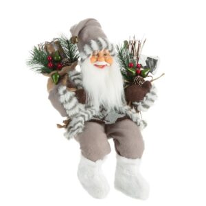 ArtFir Vánoční dekorace SANTA CLAUS 78D | bílá/stříbrná 27 x 16 x 40 cm