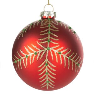 ArtFir Vánoční dekorace KOULE 145C | skleněná červená 8 cm