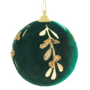 ArtFir Vánoční dekorace KOULE 42B | zelená/zlatá 10 cm