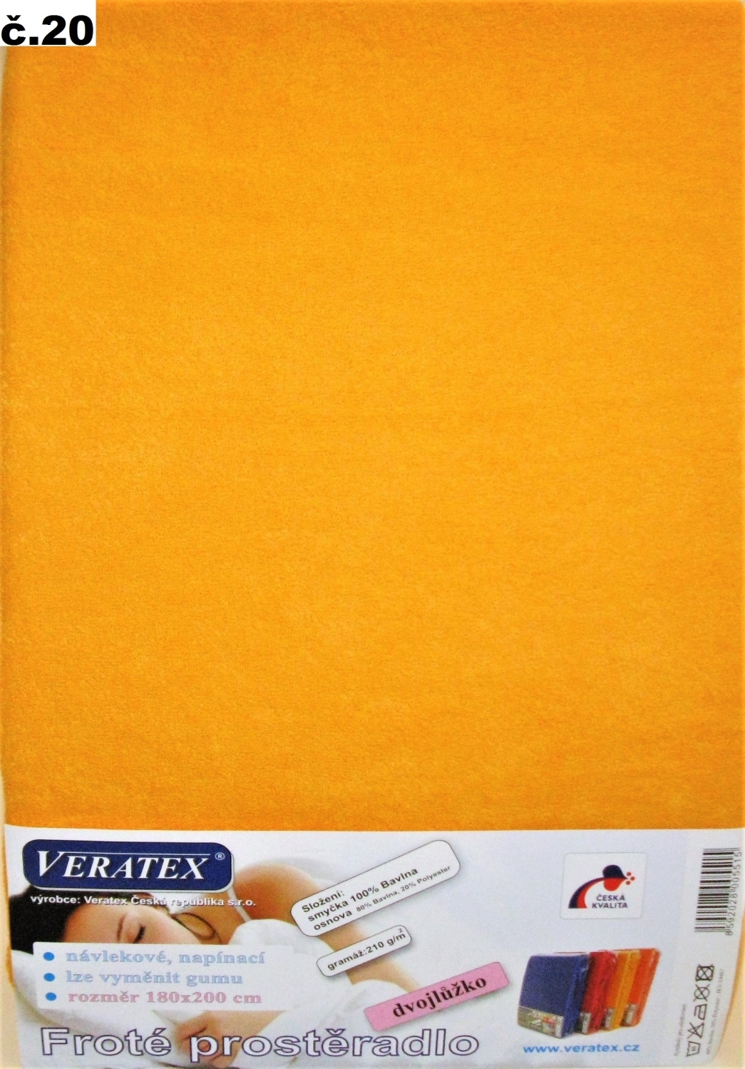 veratex Froté prostěradlo 80x200/25cm (č.20-meruňkové)