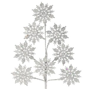 ArtFir Vánoční větvička 22 | stříbrná 75 cm