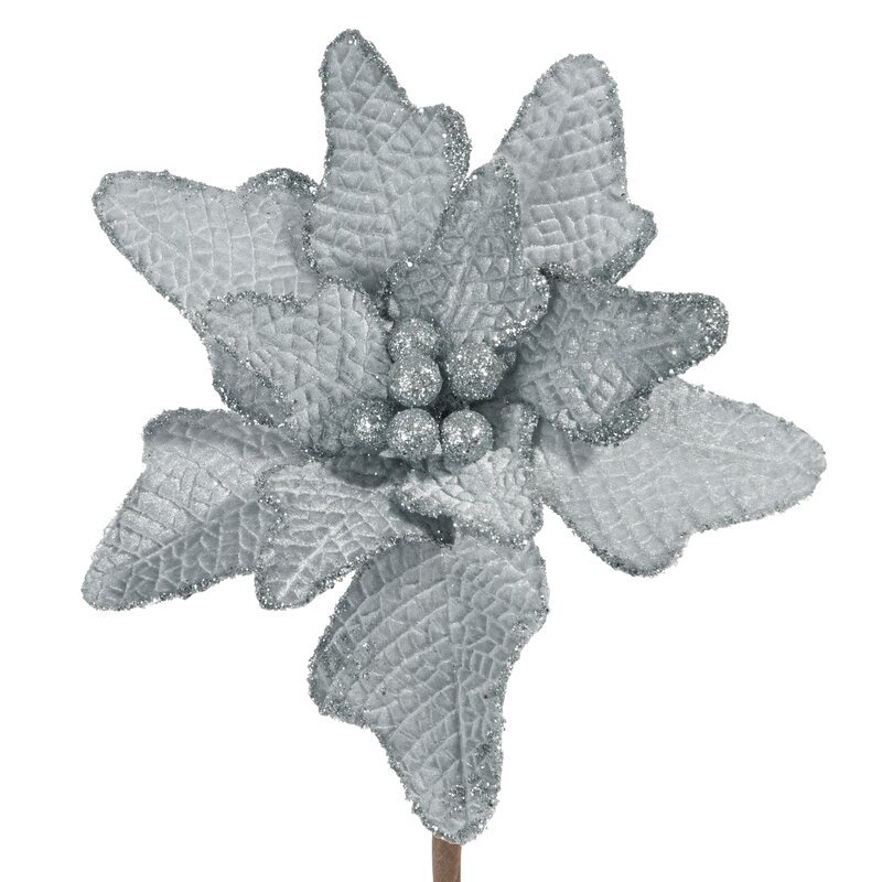 ArtFir Vánoční květ 61A | stříbrná 20 cm