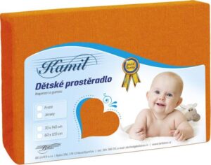 veratex Dětské jersey prostěradlo oranžová 60x120 cm
