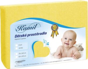 veratex Dětské jersey prostěradlo žlutá 70x140 cm