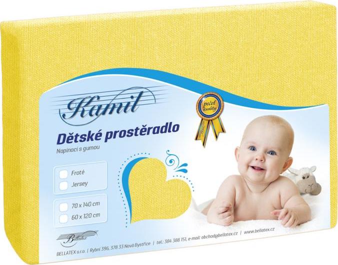 veratex Dětské jersey prostěradlo žlutá 70x140 cm