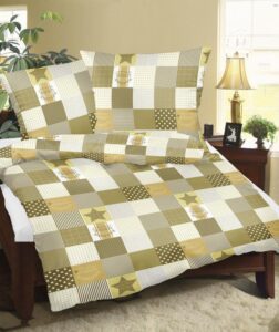 veratex Povlečení krepové patchwork hnědý 140x200