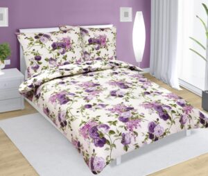 veratex Povlečení bavlněné lila růže 140x200
