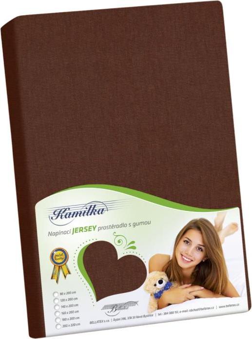 veratex Prostěradlo jersey tmavě hnědá 90x200 cm