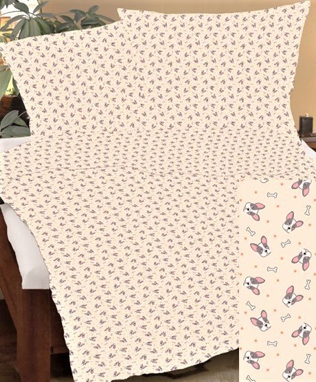 veratex Bavlněné povlečení 45x64 - 90x130 lososový pejsek