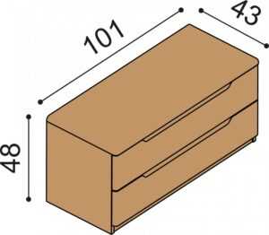 Komoda JELÍNEK FLABO 2Z2 Materiál: Dub