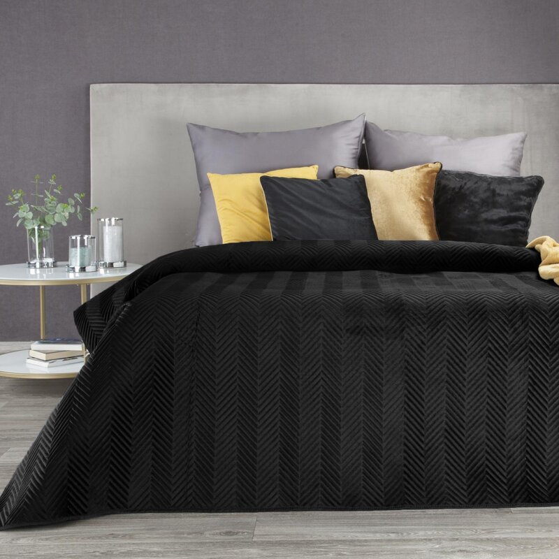 ArtFir Přehoz na postel SOFIA | černá 200 x 220 cm