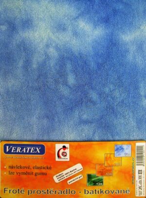 veratex Froté prostěradlo batika 90x200/17cm modrá batika