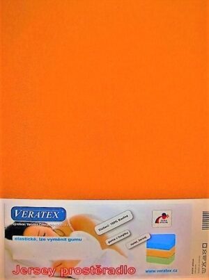 veratex Jersey prostěradlo 80x200/25 cm (č.23-oranžová)