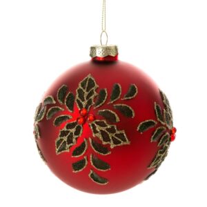 ArtFir Vánoční dekorace KOULE 441 | skleněná červená 10 cm