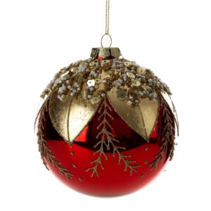 ArtFir Vánoční dekorace KOULE 457 | skleněná červená 10 cm
