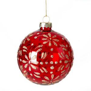 ArtFir Vánoční dekorace KOULE 464A | skleněná červená 8 cm