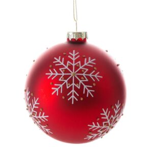 ArtFir Vánoční dekorace KOULE 466B | skleněná červená 10 cm