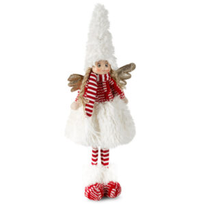 ArtFir Vánoční anděl DOLL 115B | bílá/červená 19 x 12 x 50 cm