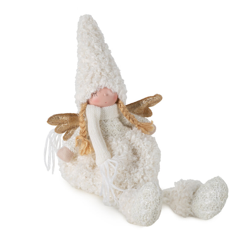 ArtFir Vánoční anděl DOLL 117C | krémová/zlatá 16 x 10 x 40 cm