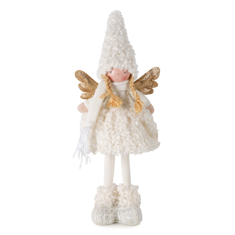 ArtFir Vánoční anděl DOLL 177A | krémová/zlatá 15 x 10 x 37 cm