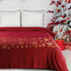 ArtFir Vánoční deka JOY 1 | červená/zlatá 150 x 200 cm