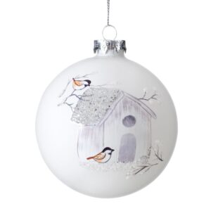 ArtFir Vánoční dekorace KOULE 461B | skleněná bílá 10 cm