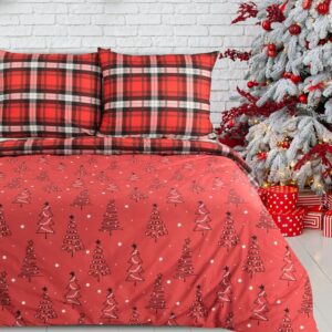 ArtFir Vánoční povlečení na jednolůžko SCARLET | červená 140 x 200 cm