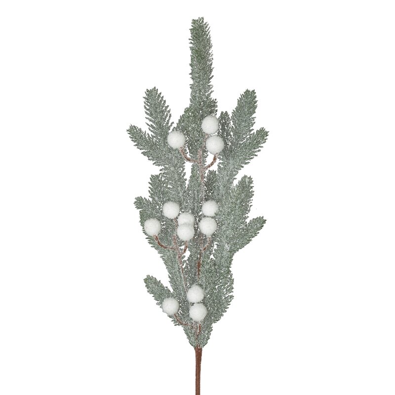 ArtFir Vánoční větvička 157 | zelená/bílá 20 x 71 cm
