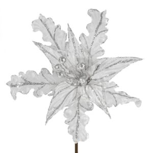 ArtFir Vánoční květ 27 | stříbrná 29 cm