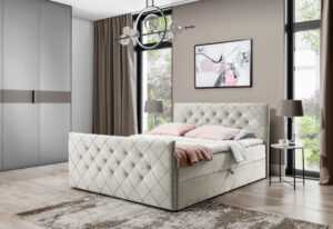 Expedo Čalouněná postel boxspring MATRAGI + vrchní matrace
