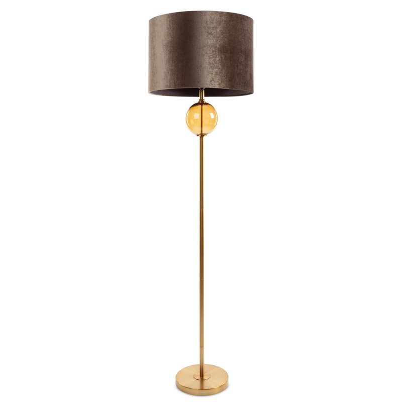 ArtFir Stojící lampa LEONA 03 | hnědá/zlatá 46 x 31 x 165 cm