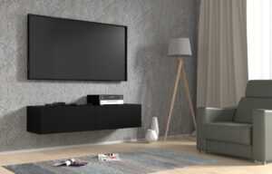 ARTBm Závěsný TV stolek BINGO 140 cm | černý mat